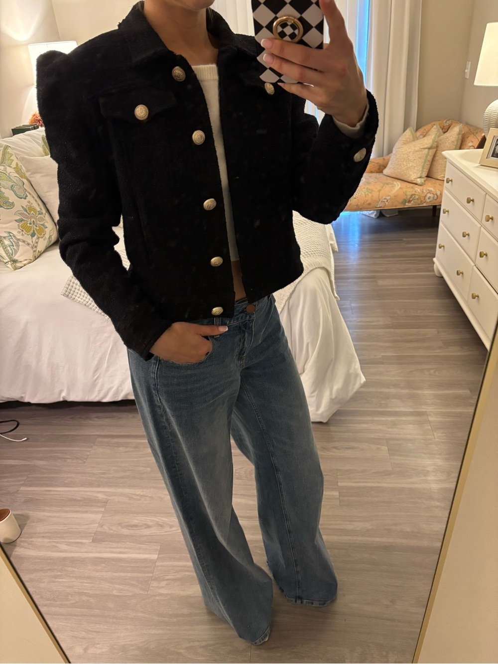 🖤 Generation Love New York Black Tweed Trucker Jacket 🖤 - Picture 2 of 7